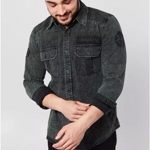 Affliction Charcoal Button Down Shirt